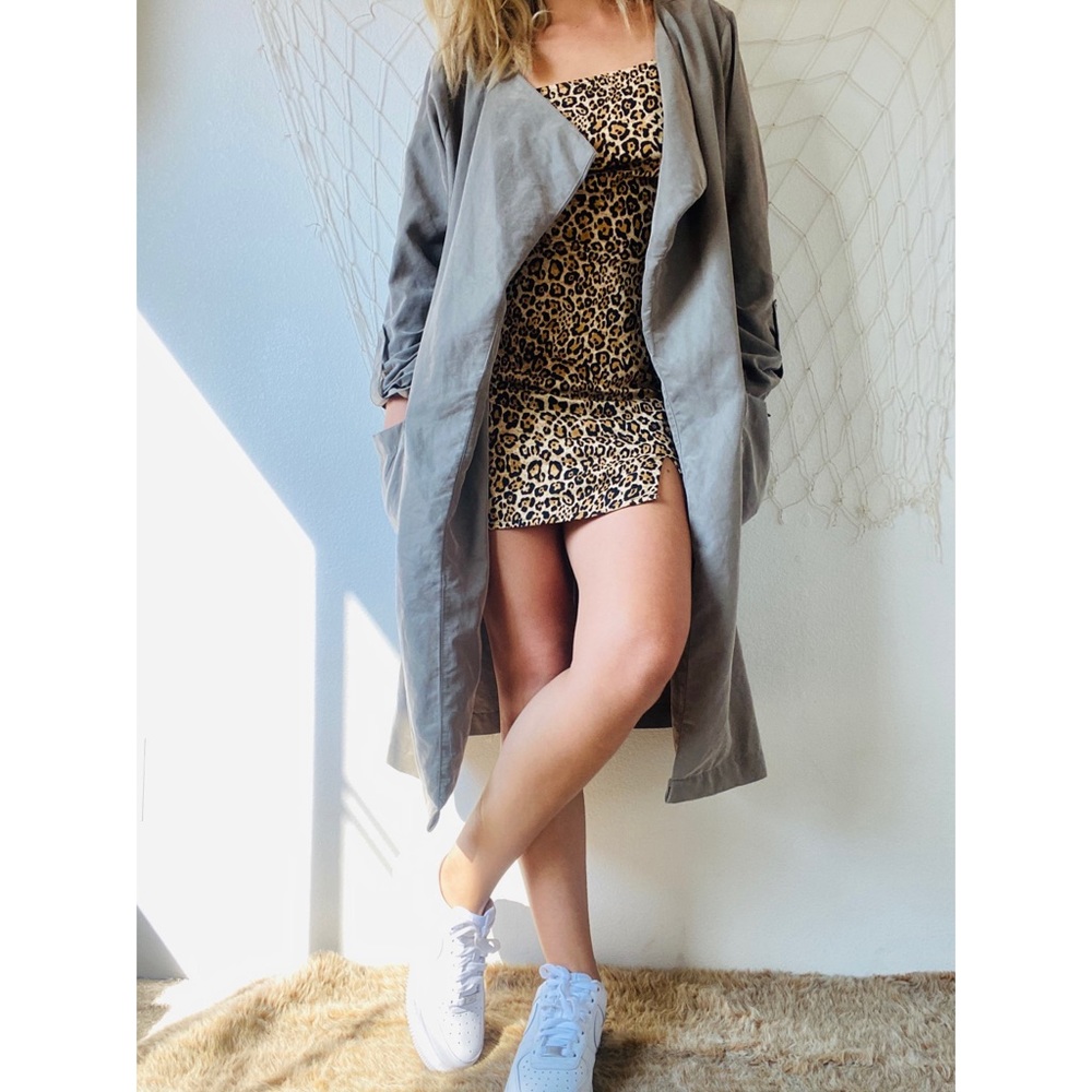 Color Thread Olive Long Lapel Jacket - Picture 2 of 10